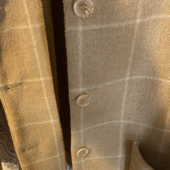 Vintage Wool Blend Plaid Women's Pea Coat Winter Coat - Picture 5 of 12